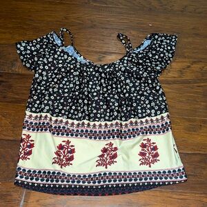 Patterned off the shoulder top